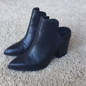 Black 2.5” faux leather mules from Charlotte Russe